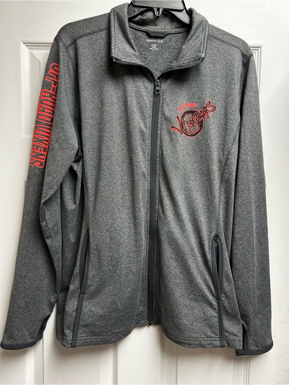 Sport-Tek Gray Full‑Zip Performance Jacket “Girls Get Dirty Too”